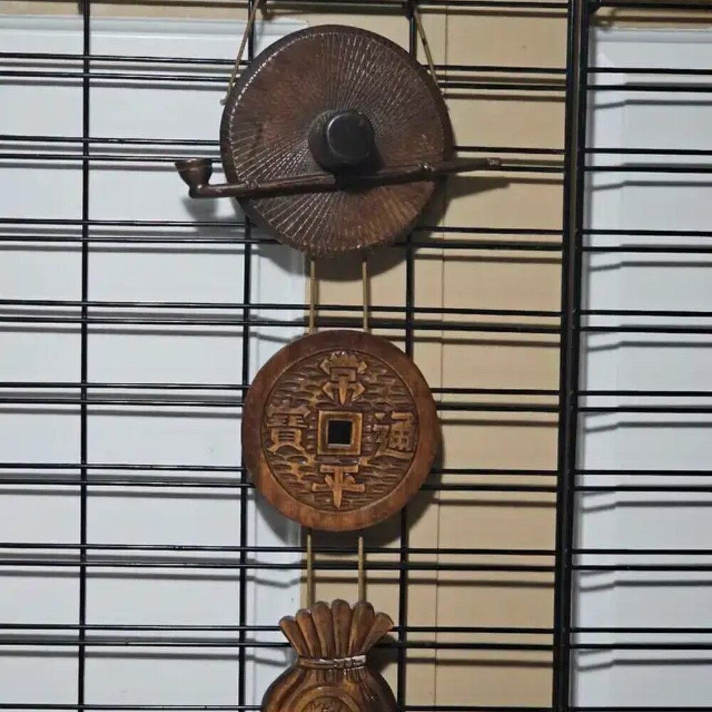 Vintage Mid-Century Korean Hand-Carved Wood Wall Art